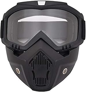 TRUE FIT® -Motorcycle Mask Detachable Windproof Protection Motorcycle Rider Mask for Men Women Full Face Mask with Goggles Anti-Fog Windproof Dustproof (Black) 1-SA CAR