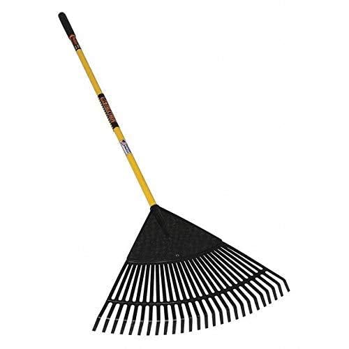 Large Garden Leaf Rake, 30-Tooth Plastic Head, Long Handle
