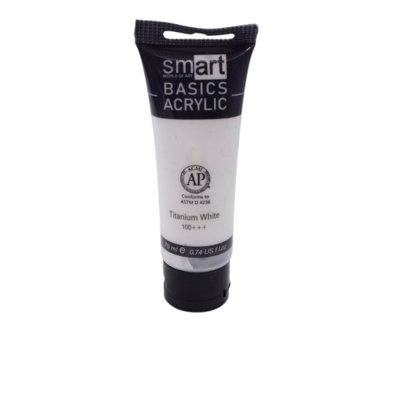 Smart High Qualified Pigments Acrylic Paint Tube, 75 Ml - White