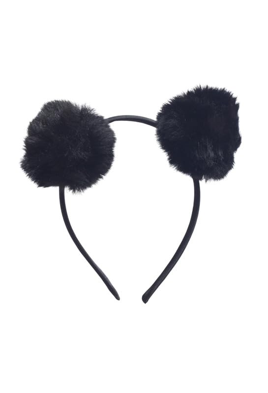 Daphne Hairband With Two Balls Style For Girls - Black