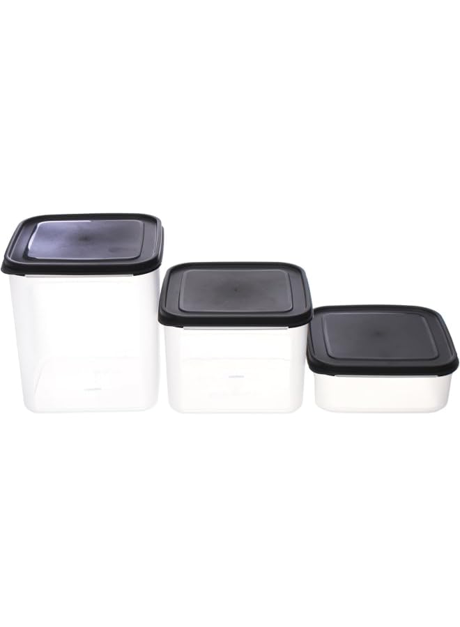 Aksa Plastic Trio Pantry 3-Pieces Set, Multicolor