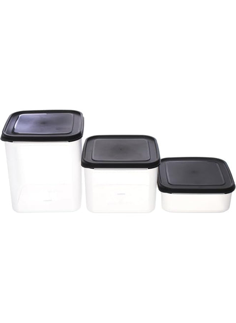 Aksa Plastic Trio Pantry 3-Pieces Set, Multicolor