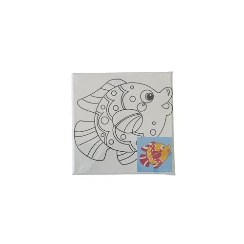 Keep Smiling Canvas Drawing Board Fish 15x15 cm - Multi Color