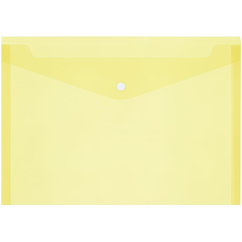 Dossih A4 Plastic Transparent Capsule File - Capsule Clip File - Document Organizer - Waterproof - Multi Shape (Yellow)