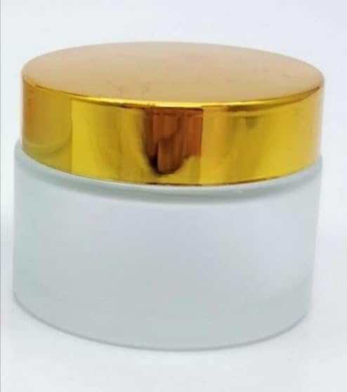 Premium Cosmetic Glass Jar with Gold Lid and Ihkam 50g (6 Jars)