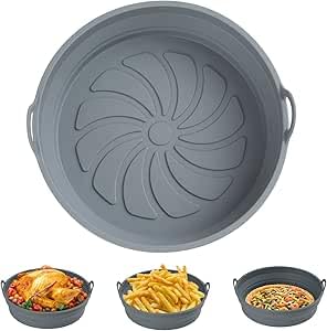 Folora Foldable Non Fryer Paper, Silicone Mold, Air Fryer Paper, Silicone Liner, Air Fryer, Round Shape, Tempura Sheets, Heat Resistant Cooking Paper, Cooking Mat, Compatible with Cooking