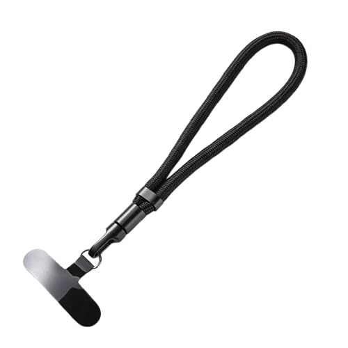 Anti Theft Wrist Phone Holder Cellphone Lanyard Strap Smartphone Strap Safety Tether with Belt Clip Cellphone Mobile Chain Charm (Black)