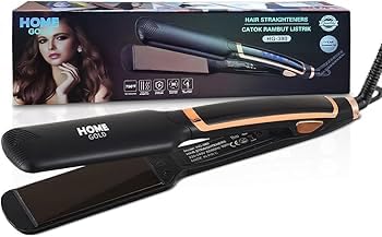 Hair Straightener 50W High Temperature 750℃ 30s Fast Heat Up 360° Swivel Cord Auto-Off Protection for Curly and Straight Hair Black HG-380