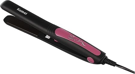 KM-328 Professional Hair Straightener - Ceramic, Black