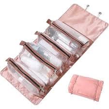 Portable Travel Makeup Bag Detachable Foldable Cosmetic Bag Large Capacity 4 in 1 Waterproof Organizer Bags for Women Girls