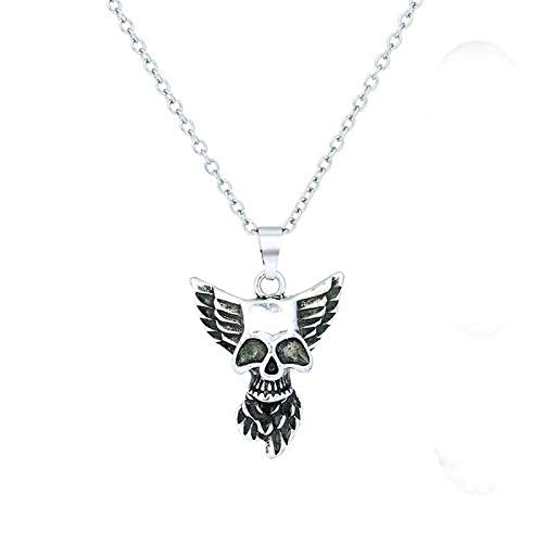 Necklace Angel Skull Glow in the Dark - Luminous Blue