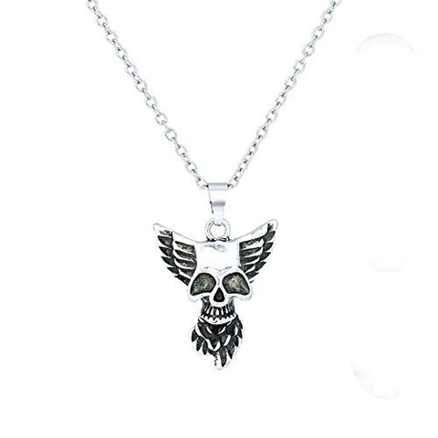 Necklace Angel Skull Glow in the Dark - Luminous Blue