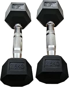 Dumbbells Weights (Range 2.5kg - 30kg, Pairs)– Rubber Encased Cast Iron Hex DumbbellsWeights Sets - Home Gym Workout Fitness Equipment001