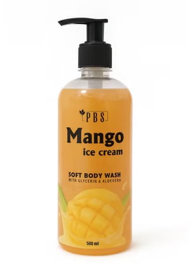 PBS Mango Ice Cream Soft Body Wash with Glycerin & Aloe Vera - 500ml