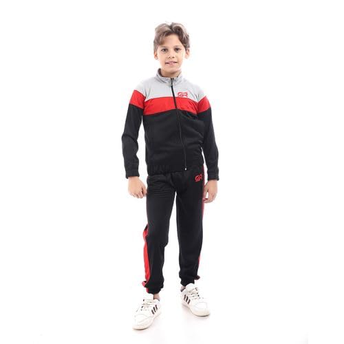 CAESAR Boys Training Suit With Pocket.,Black,10 Years