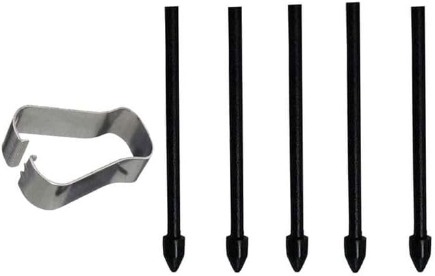 Touch Stylus S Pen Tips Replacement Nibs With Clip For Galaxy S24 S24 Ultra Tab S9 S9U S9FE S Pencil Metal Spare Nib (5 pcs) (Black)