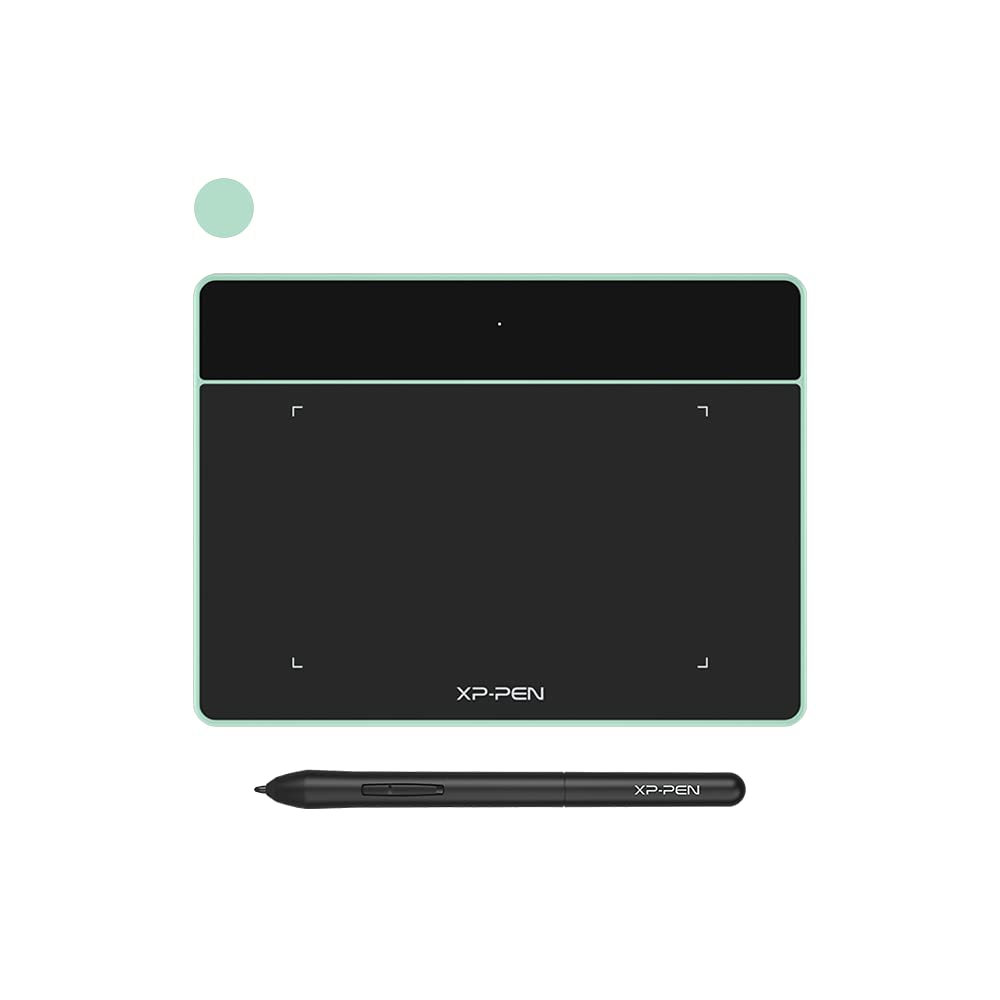 XP-PEN Drawing Tablet Deco Fun XS Graphic Tablet with 8192 Levels Pressure Battery-Free Stylus, Ultrathin Tablet for Online Teaching Compatible with Window/Mac/Android/Chrome/Linux(Green, 4x3 Inch)