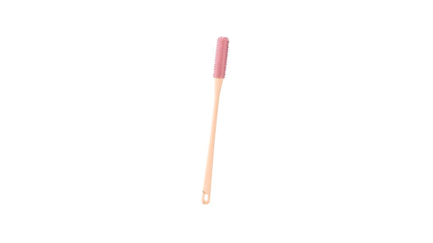 Between Toe Brush,1-Piece Portable Toe Cleaning Foot Scrubber | Toe Lotion Applicator, Long Handle Foot Towel Brush for Scrubbing Feet, Seniors, Elderly, Men and Women(pink)