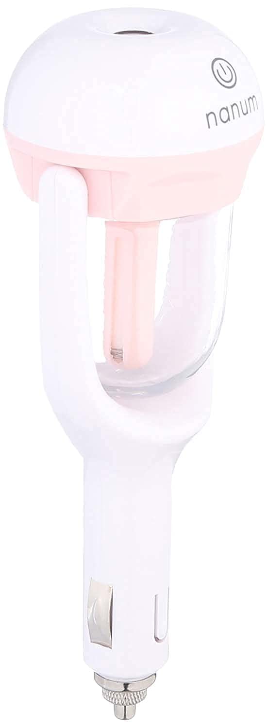 Nanum Electronic Air Freshener and Humidifier for Car - White and Pink