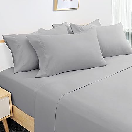 Fitted Sheet Set, 160x200cm, Light Grey