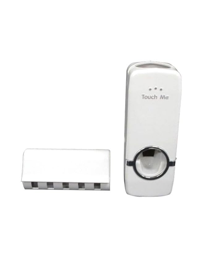 Touch Me! Wall Mounted Toothbrush Holder With Dispenser White