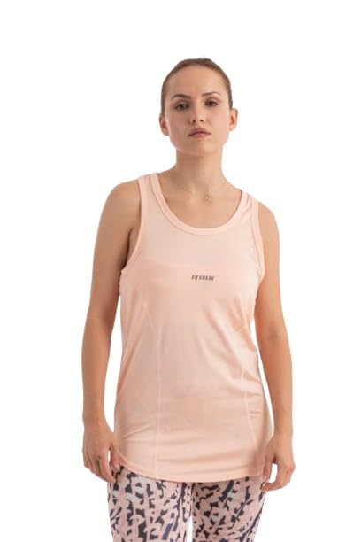 Fit Freak Womens Peach Sleeveless Top Modern (pack of 1)