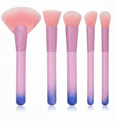 5 Piece Level Up Brush And Sponge Set, Makeup Brushes, Foundation, Blush, & Bronzer, Makeup Blending Sponge, Synthetic Bristles, Stocking Stuffer, Cruelty-Free
