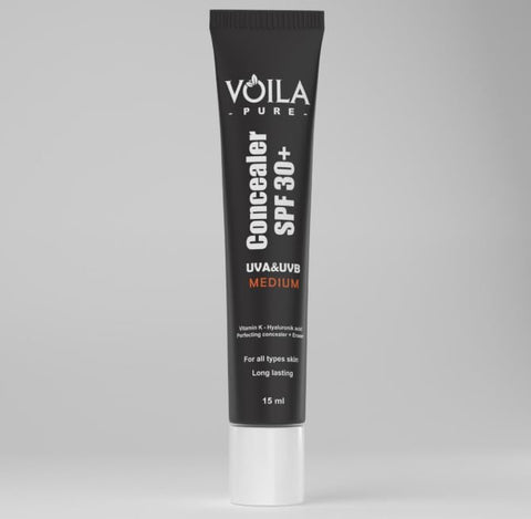 Viola Concealer SPF 30+ - Perfect Coverage Medium Lasting with Full Sun Protection Nourishes Skin with Vitamin K & Hyaluronic - All Day Natural Finish - 15ml