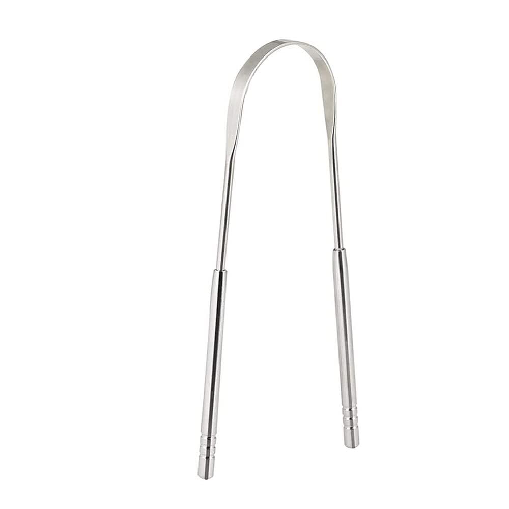 Oral Breeze Premium 100% Stainless Steel Tongue Scraper – Bad Breath Treatment for Adults & Kids – Medical Grade Tongue Scrapers for Oral Care – Easy to Use Tongue Cleaner for Hygiene