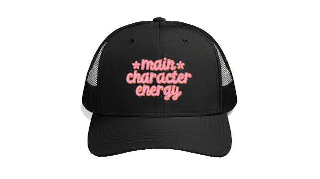 main character energy Plain unisex baseball cap Black