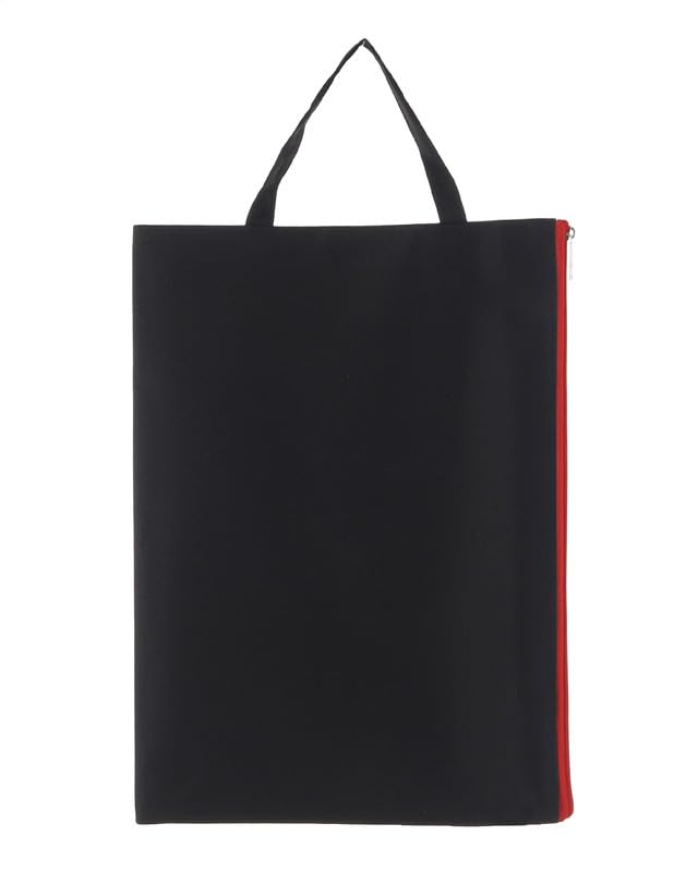 3A Fabric A4 Paper File With Handle 24 * 33cm With Zipper 1 Piece - Black 801