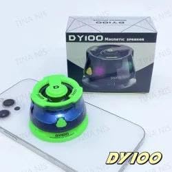 SE HUB DY100 Mini Magnetic Wireless Bluetooth Speaker | Portable & Rechargeable with Dynamic RGB LED Lights, Phone Holder & Powerful Sound Bluetooth Devices (Green)