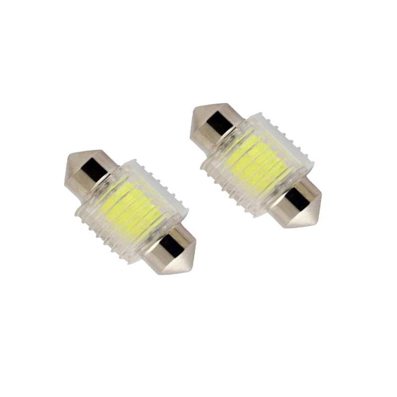 LED Car Trunk Light Car Interior Exterior Lights Super Bright (Crystal White 12 LED - 31mm - 2 Pack) - KaberTrade