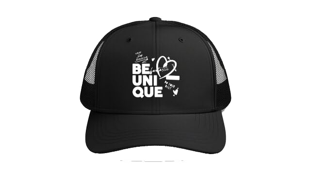 BE UNIQUE Plain unisex baseball cap Black