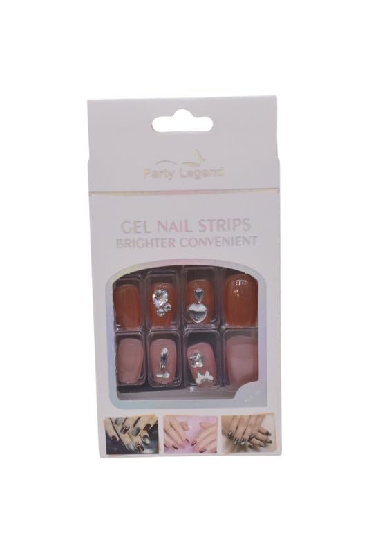 Party Legend Mink Nails Strips Set, 24 Pieces - Terracotta Mauve