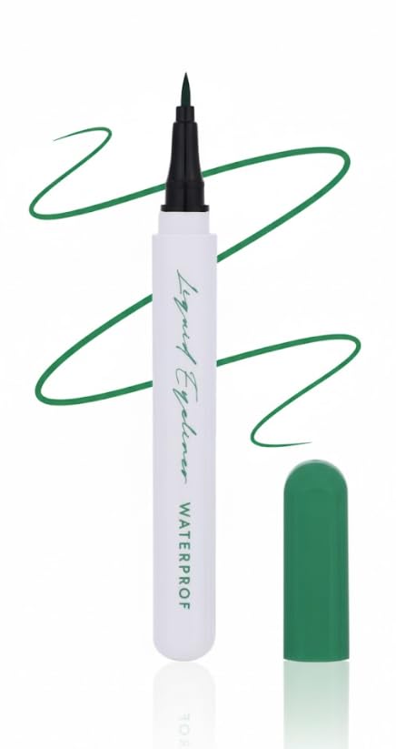 Eyeliner Pencil Liquid Waterproof Quick Drying Long Lasting Eye Makeup Color Eyeliner Pen Smudgeproof Longwearing With Ultra-Fine Tip -GREEN