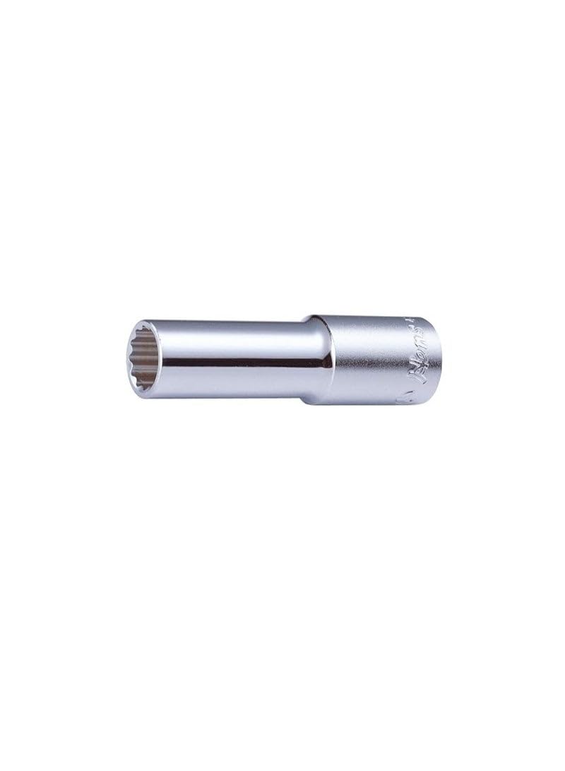 Hans 1/2" Long Serrated Chrome Socket 28mm â€“ HANS 4302M28 | Professional Strength & Durability