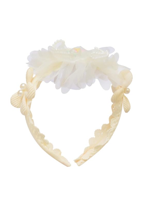 Daphne Flower Hairband For Girls - Pale Lemon
