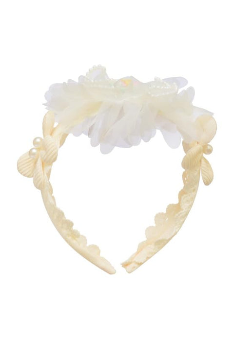 Daphne Flower Hairband For Girls - Pale Lemon