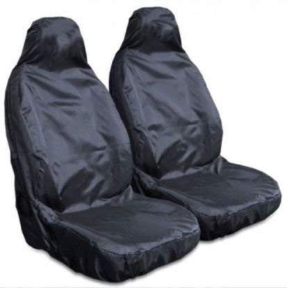 FOR VAUXHALL COMBO VAN - Heavy Duty Black Waterproof Car Seat Covers - 2 x Fronts