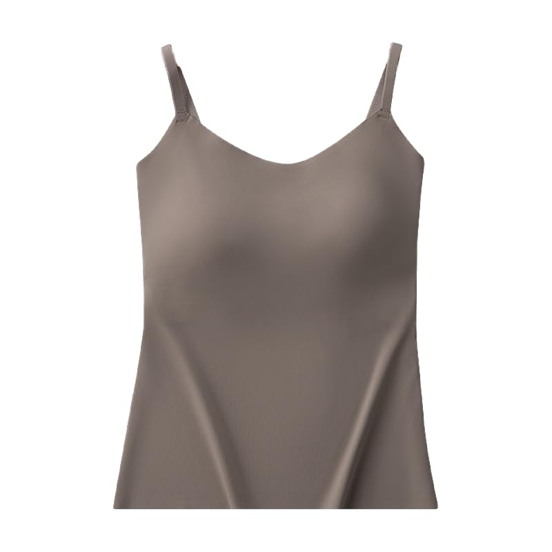 Women's Camisole Thermal Underwear Top – Built-in Underwear, Soft Stretch Fabric, Split Support, Wirefree Lightweight