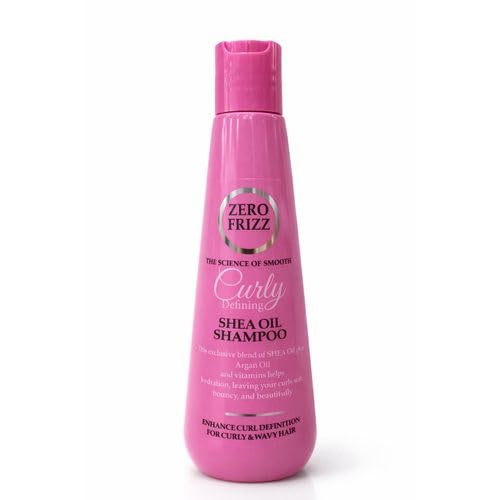 Zero Frizz Shea Oil Shampoo for Curly & Wavy Hair, Argan Oil & Vitamins, Curl Defining & Anti-Frizz