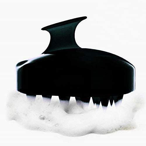 Shampoo Brush, Hair Scalp Massager Shampoo Brush - Scalp Care Brush - Body Massage Brush - Clean Head Care with Easy Handle for Curly Girls, Perfect for Men, Women, Kids and Pets (black)