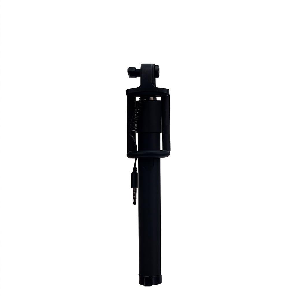 Keendex KX 3001 Selfie Stick 78cm with Wire/Aux Cable - Black