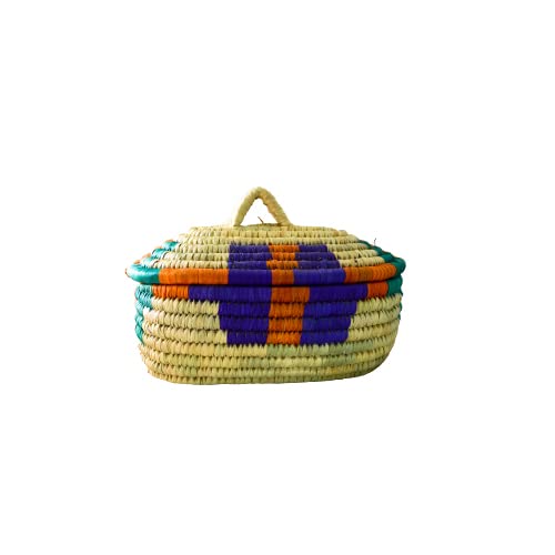 Egypt Antiques Jrid Al Nakhl Rectangle Orange Box 38cm x 27cm x Height 20cm 100% Natural Handmade