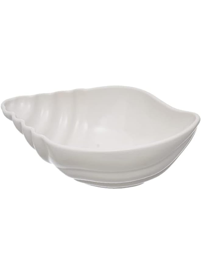 Rosa By Fathy Mahmoud Matt White Porcelain Bowl With Shell Shape With Durable Material For Home 18×7cm