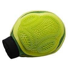Nunbell Pet Washing and Grooming Hand Glove, Lime Green, Tool for Dogs and Cats