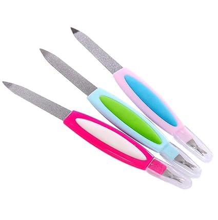 3 Pcs Double Head Nail File Multi-Functional Nail Trimmer Stainless Steel Dead Skin Fork Exfoliating Dead Skin Spade Nail Care Tool