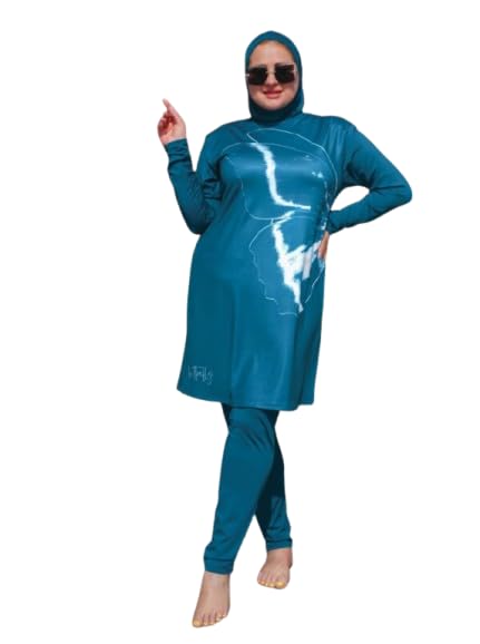 BS.17 Special Size Hijab Women's Swimsuit - Legitimate and Comfortable Design - Quick Dry Chlorine Resistant Material - Elegance and Modesty in Every Water Look