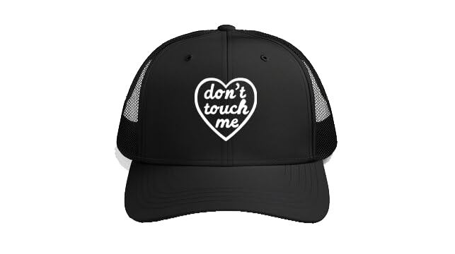 DON'T TOUCH ME Plain unisex baseball cap Black